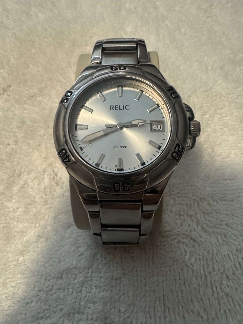 Relic Silver-Tone Stainless Steel Watch with Date